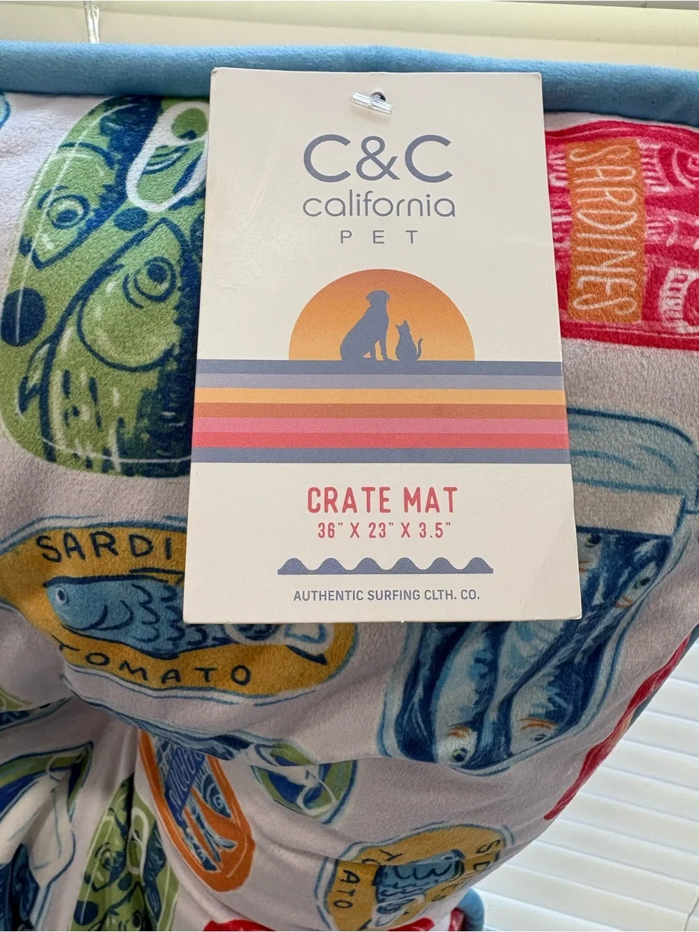 NWT C&C California Colorful Sardine Can Dog Crate Mat